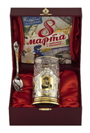 Набор для чая «8 марта» в золоте